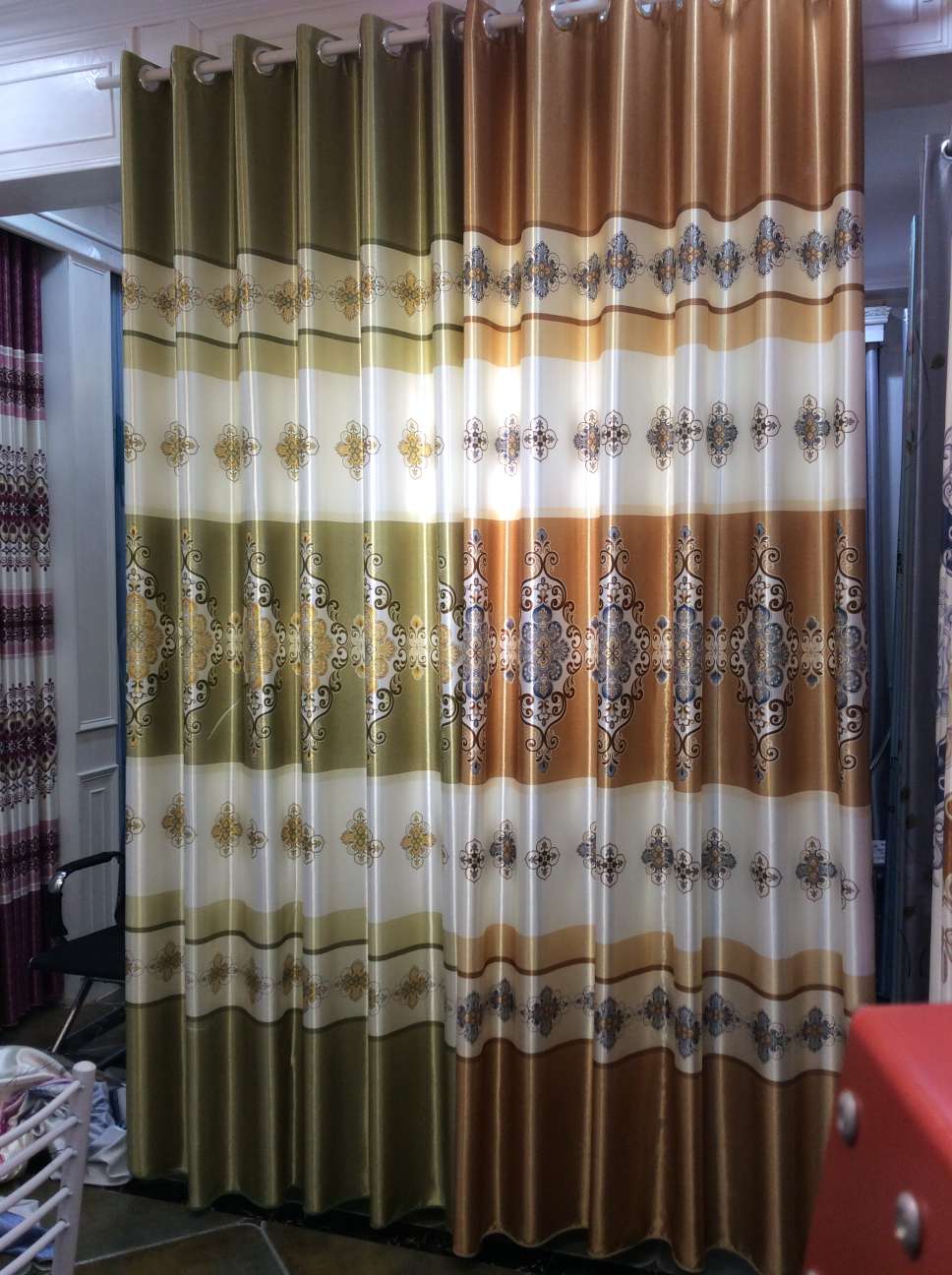 White silk printed blackout curtains Application Scenario