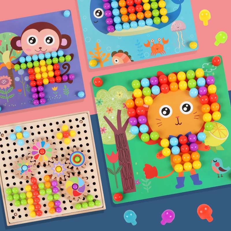 蘑菇钉纽扣/拼插积木/齿轮游戏板产品图