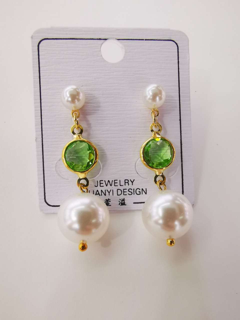 长款流水珍珠耳环 水晶耳环 经典珍珠耳环