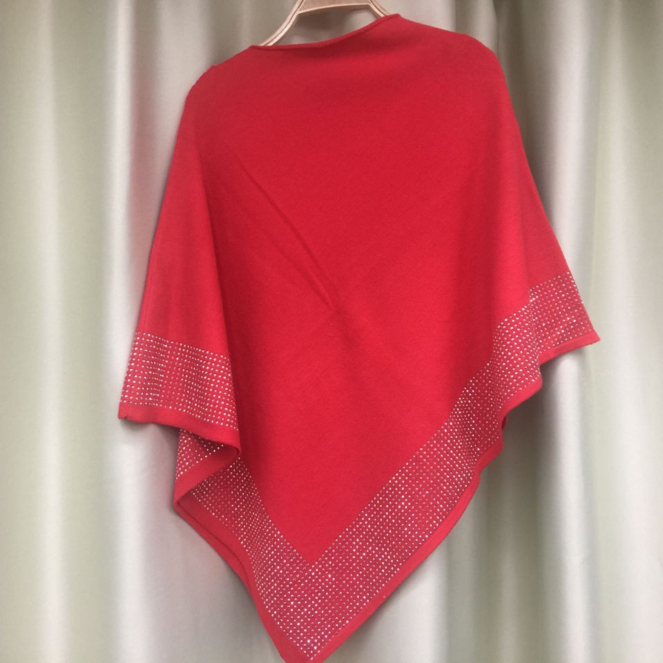 Chanel-style shawl knitted sweater, wool coat, high-neck pullover, 2020 new British sweater cape with sequins on top Specification image