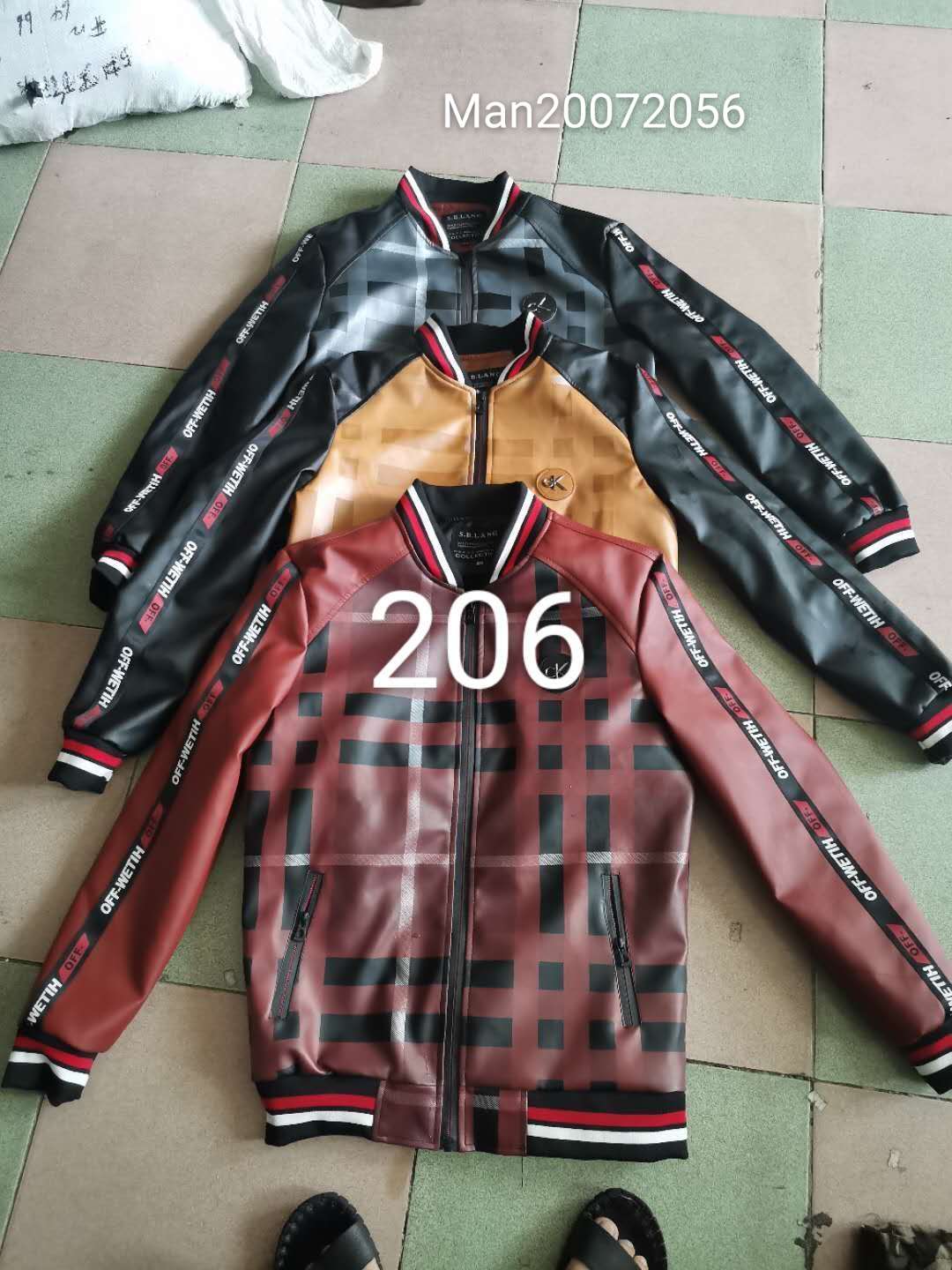 Men's zipper cardigan leather clothing thumbnail