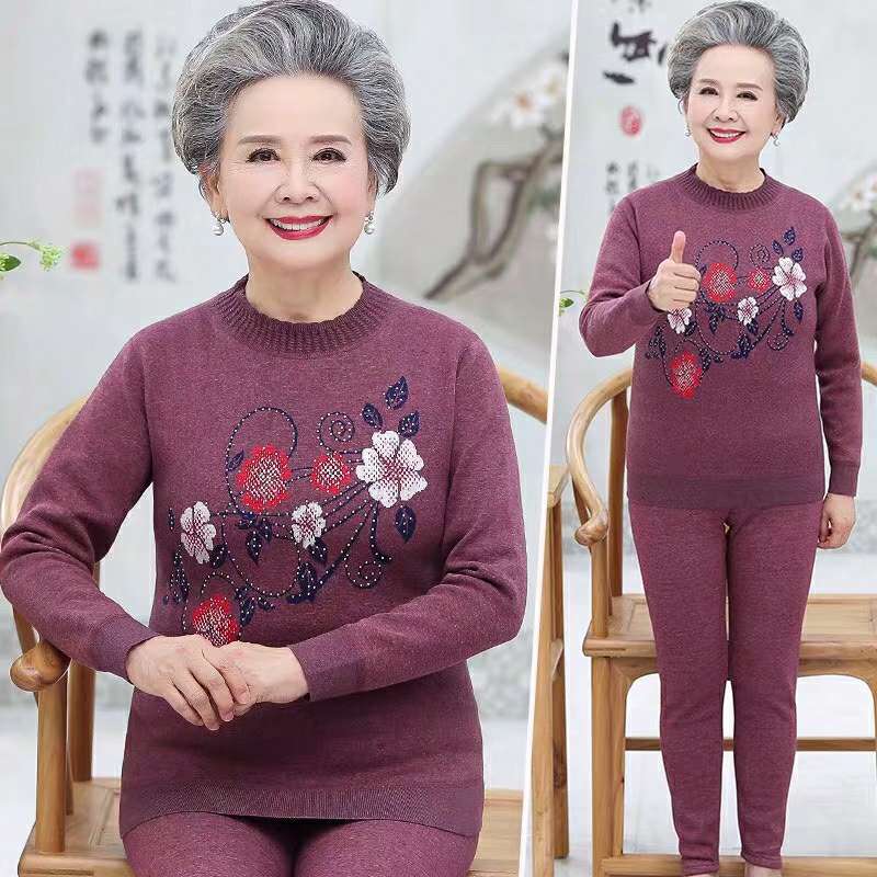 Warm and velvety lingerie, jacquard and thickened bottom blouse thumbnail