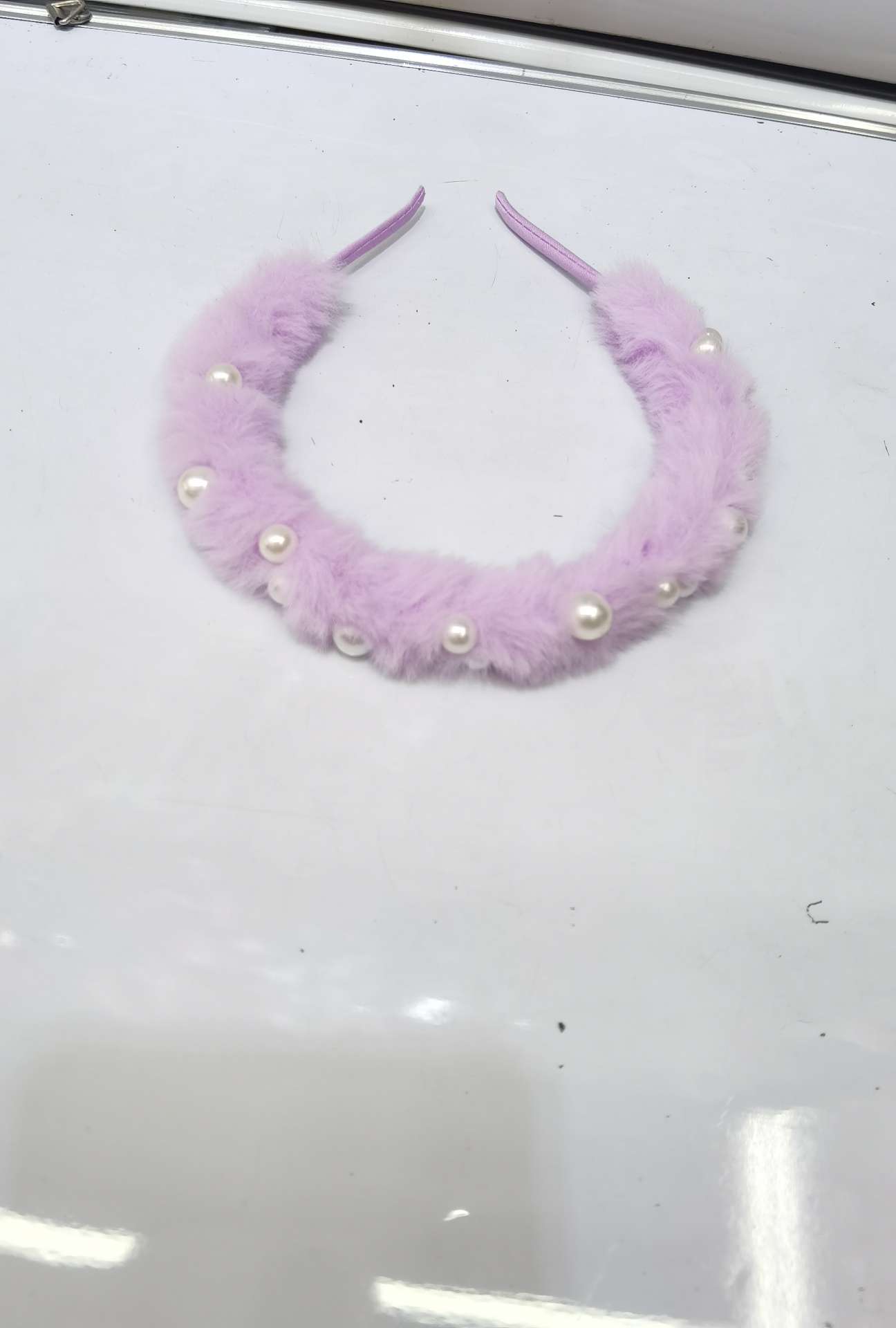 Pearl rabbit hair stud thumbnail