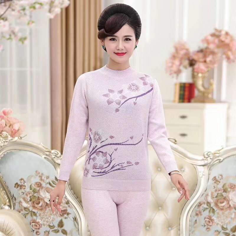 Jacquard and velvet thermal underwear set thumbnail