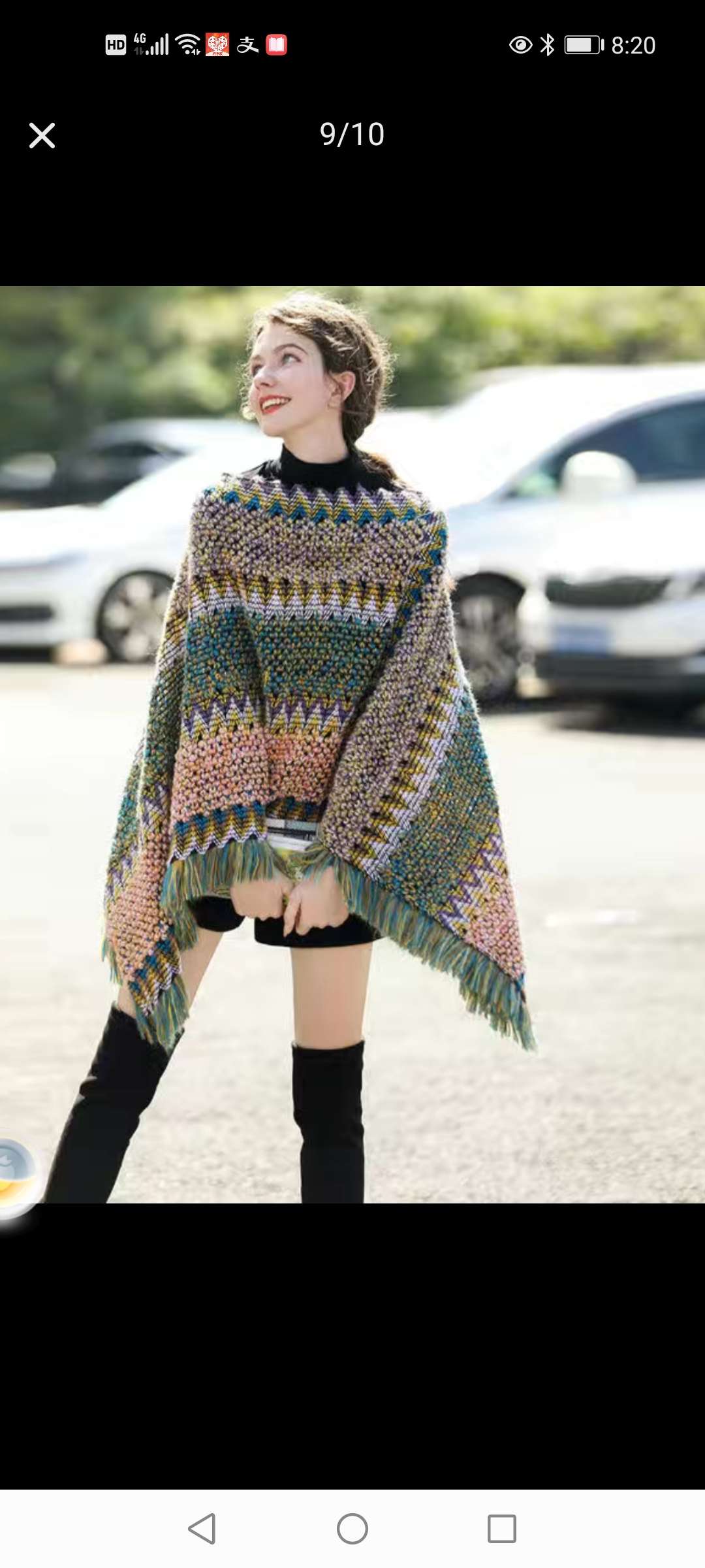 New autumn and winter fashion pullover sweater jacket for women, Korean style loose ethnic style striped knitted shawl cape top