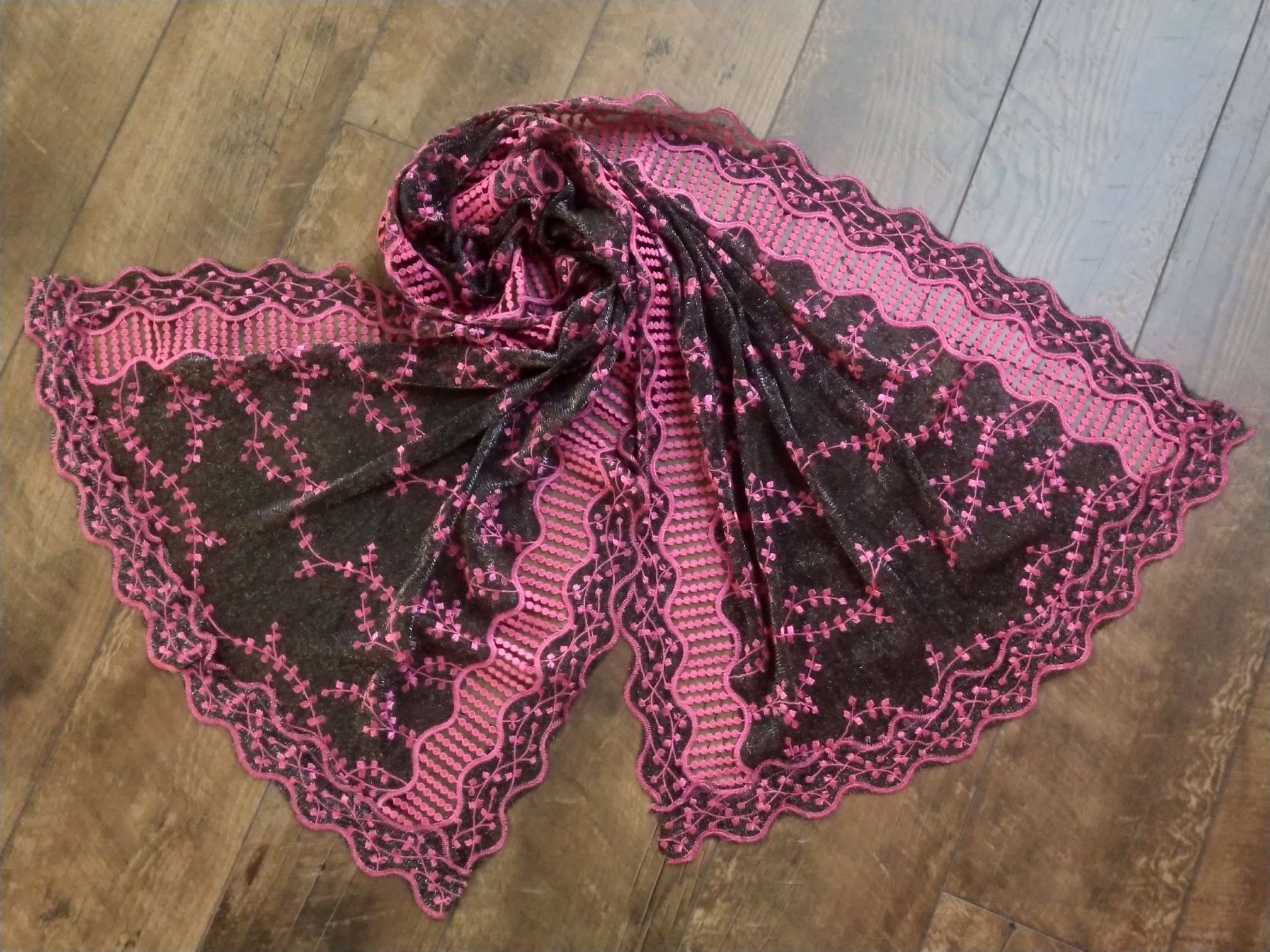 Hollowed-out embroidered scarf shawl shawl sequin chiffon scarf square