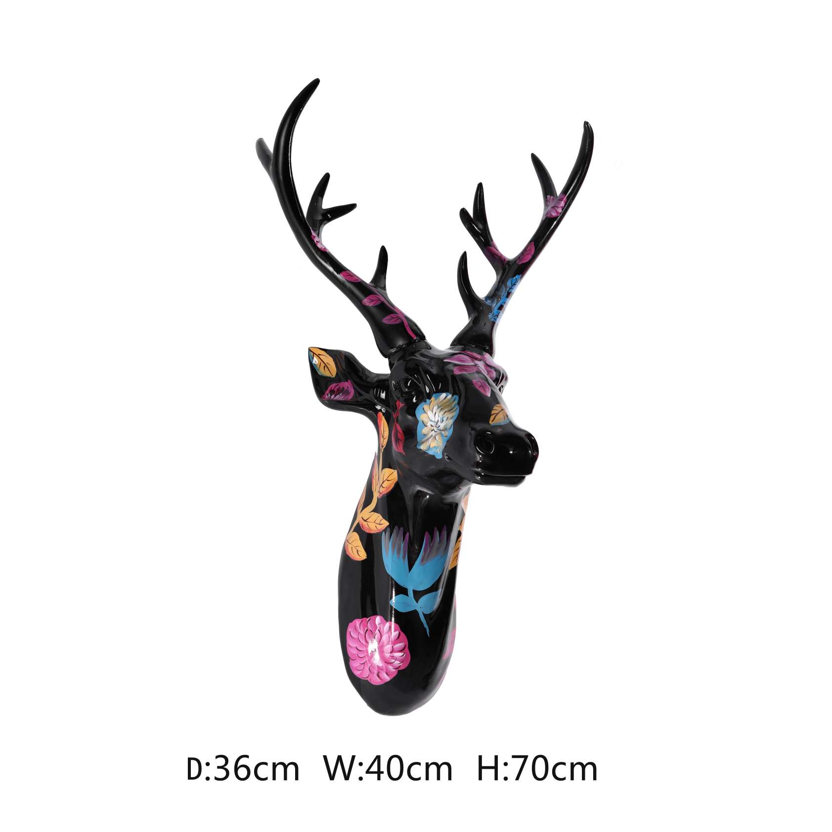 Home wall hanging, creative home furnishing mall decoration, model room decoration, entrance hall decoration art, deer head hanging piece 72*40*36 details Picture