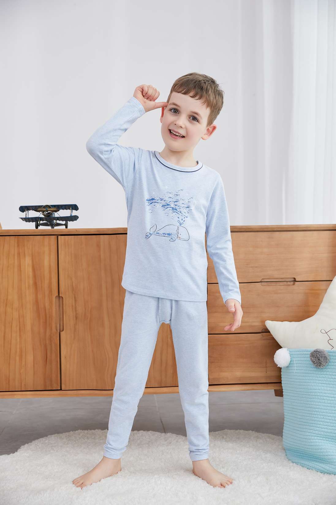 Inboren children's underwear men's color cotton Lycra underwear set thumbnail