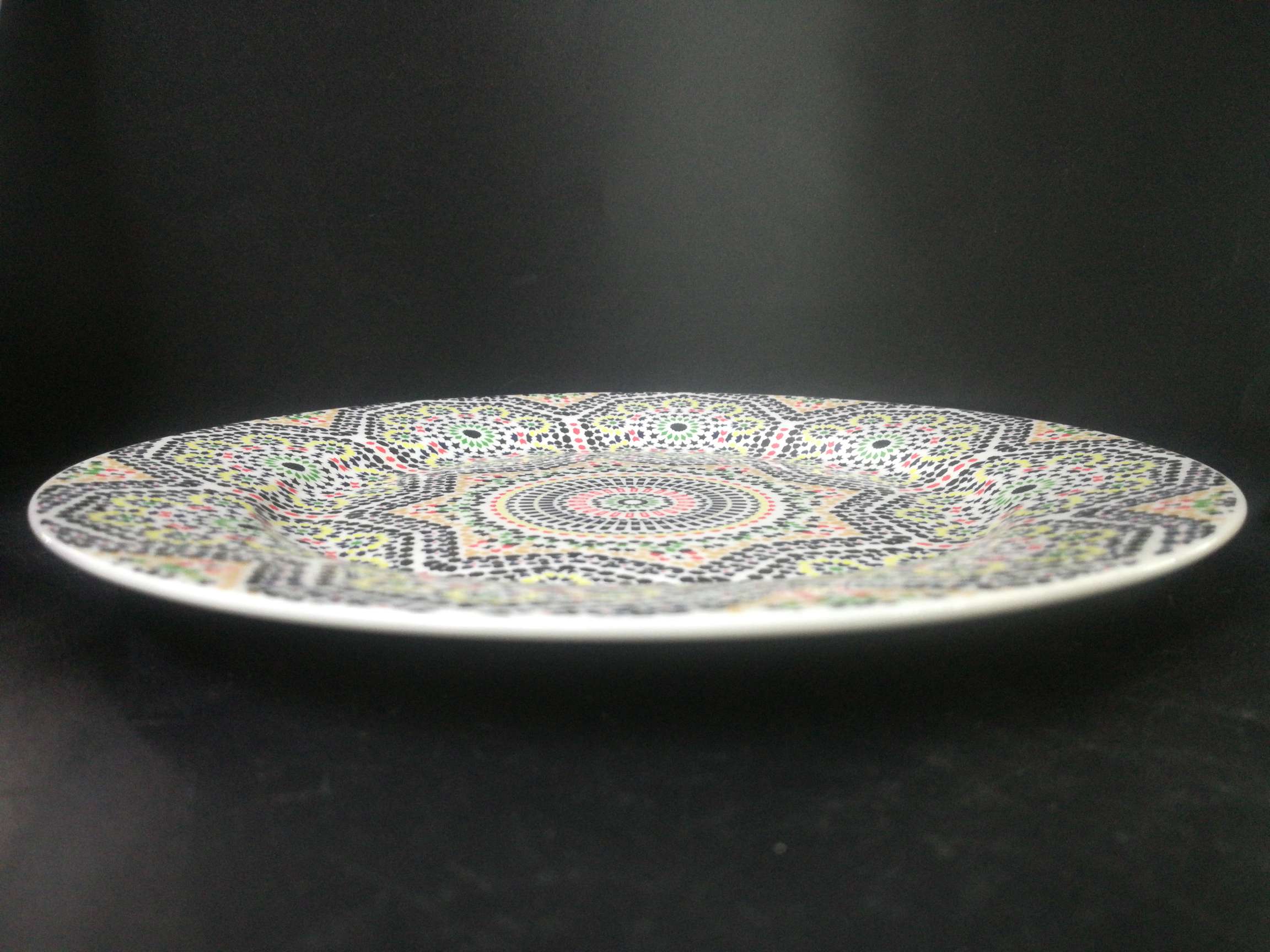 10.5 Inch Ceramic Plate Bone China Tableware Full Of Flower Tableware Specification drawing