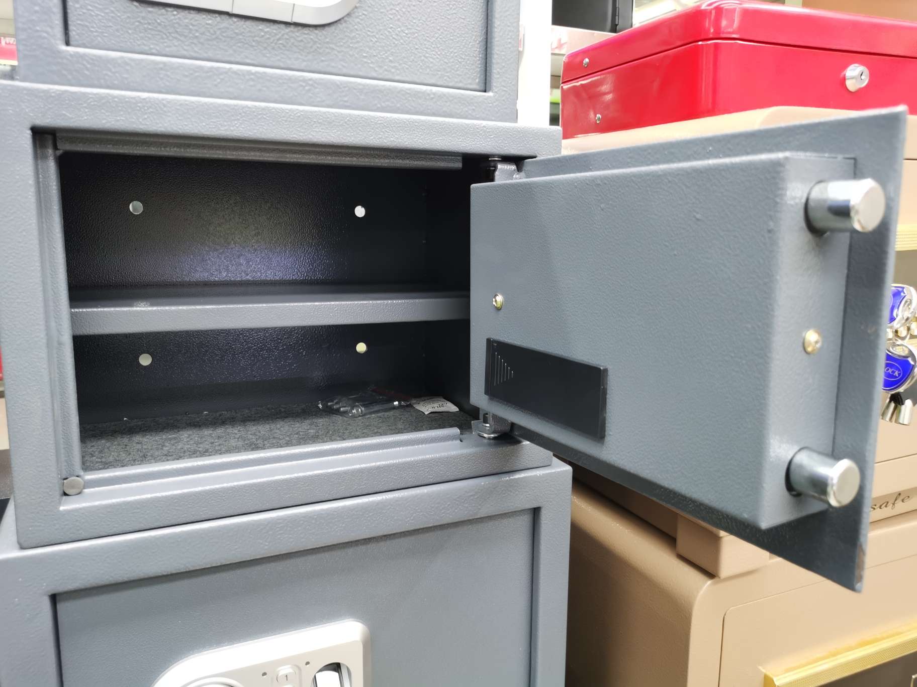 13407 Xinsheng Lock Industry Household Small Fingerprint Savings and Storage Iron Box Desktop Office Safe T20ZW undefined