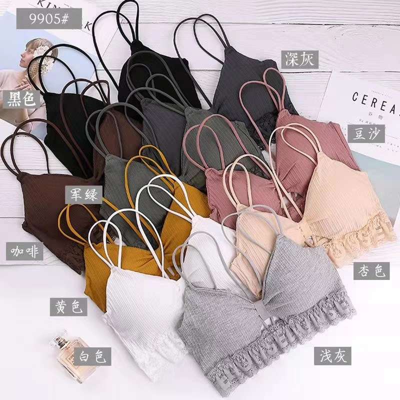 Letter Lace Lace Beauty Back Bra
