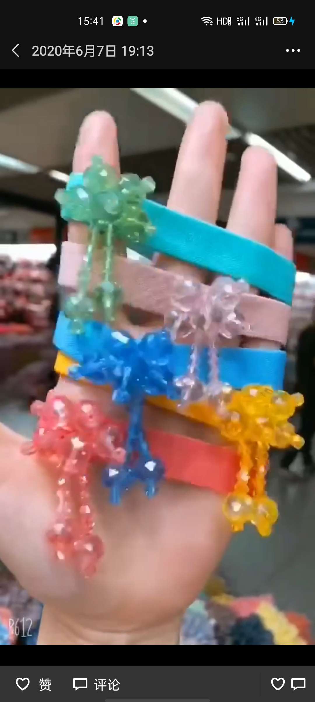 Crystal pendant-shaped rubber band