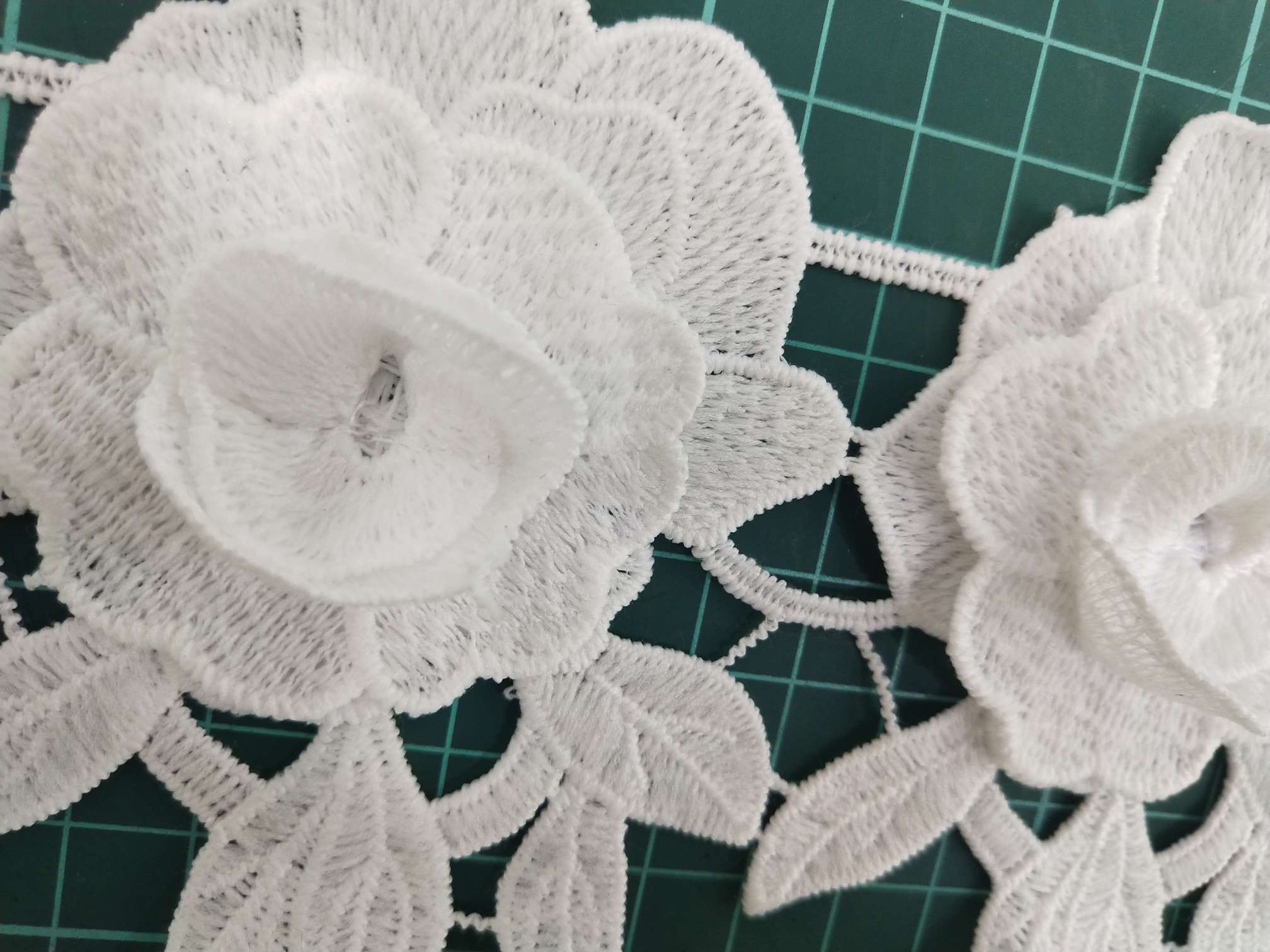 Factory direct sales of new three-dimensional flower water-soluble lace with high-quality milk thread barcode details Picture