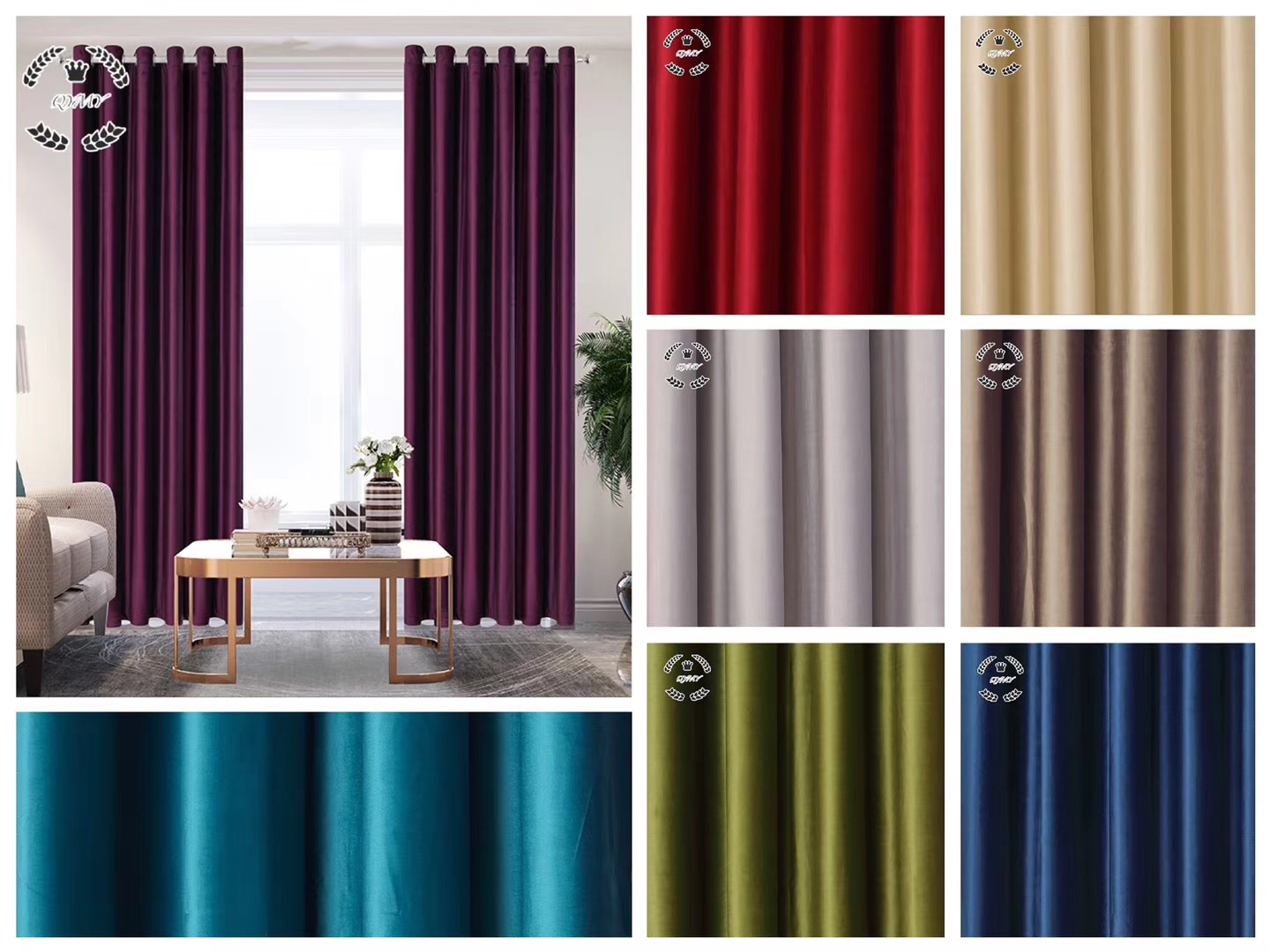 高端荷兰绒遮光窗帘图