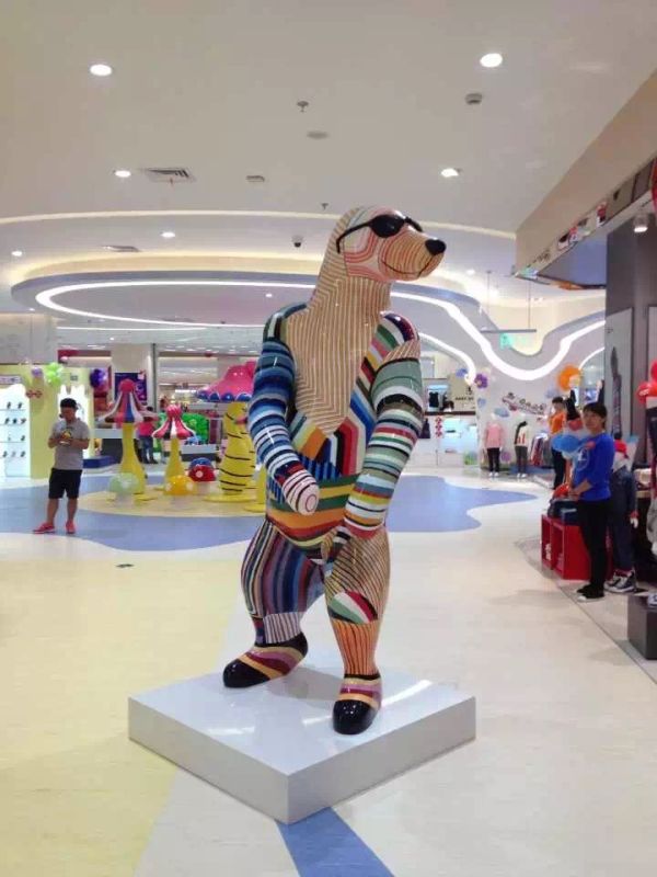 FRP painted bear cartoon sculpture, creative animation model, height 185*65*65 Specification image