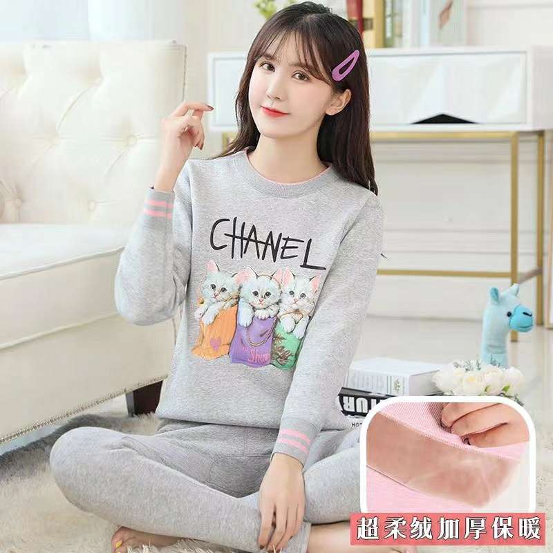 Cotton and velvet thermal underwear for teenage girls