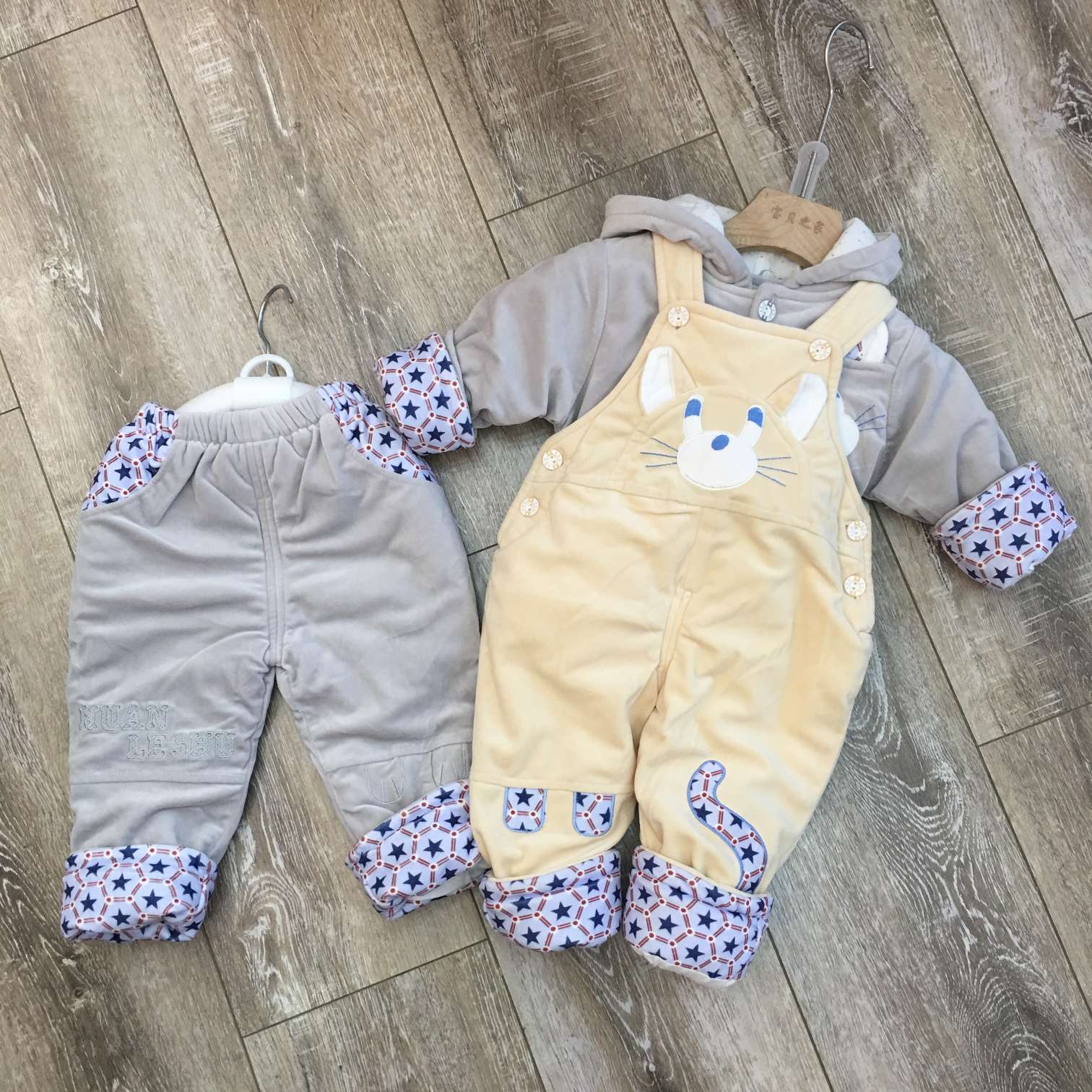 初生婴儿背带裤三件套套装