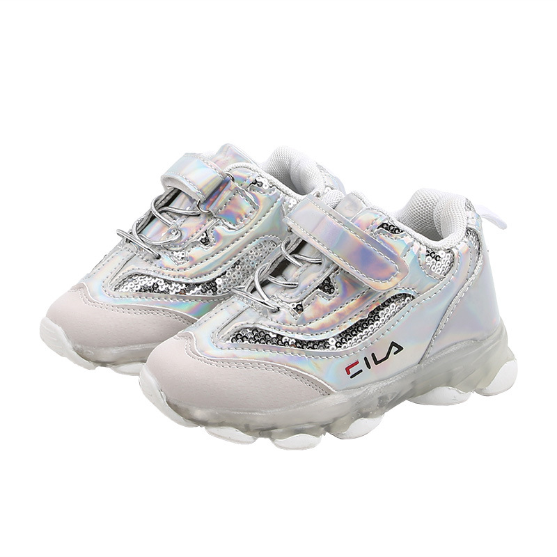 New Children's Sports Shoes Led Light Mesh Men's And Women's Shoes Breathable Soft Sole Baby Factory Direct Sales details Picture