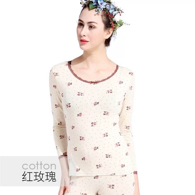 Lycra color cotton long Johns suit for winter women