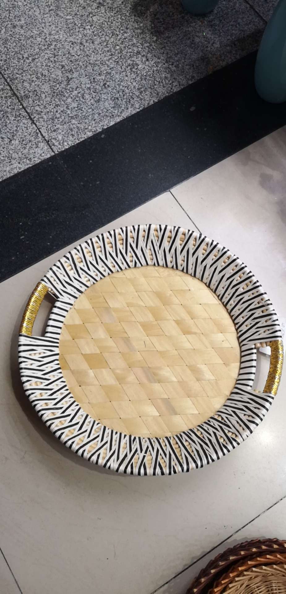 柳条制品工艺品大号圆形盘