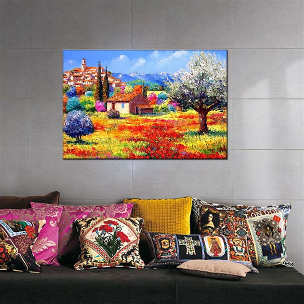Manufacturers direct all kinds of decorative painting landscape oil painting room living room decorative painting hotel apartment project with painting can be customized various styles of oil painting and various styles of decorative painting thumbnail