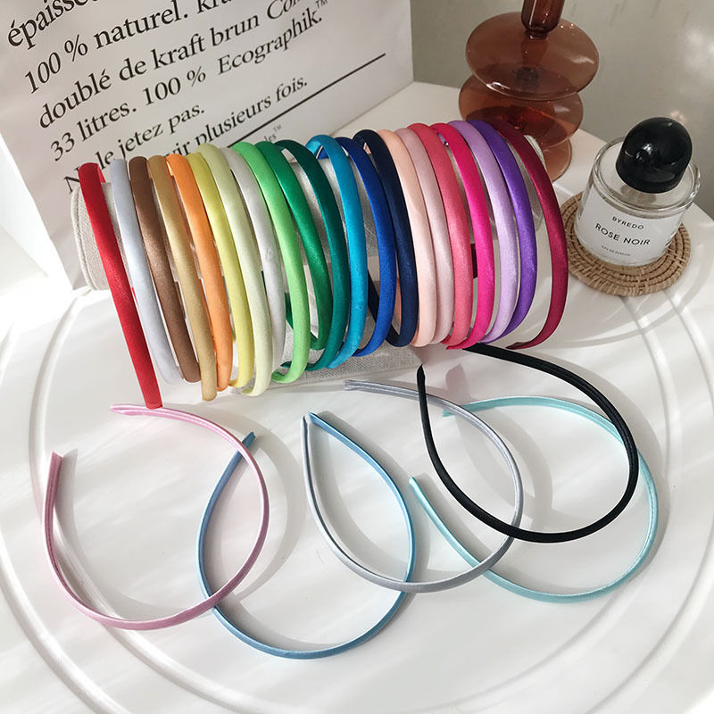 South Korea ins Macaron color color 100 with fine satin candy head hoop hair clip student sweet hair accessories female thumbnail
