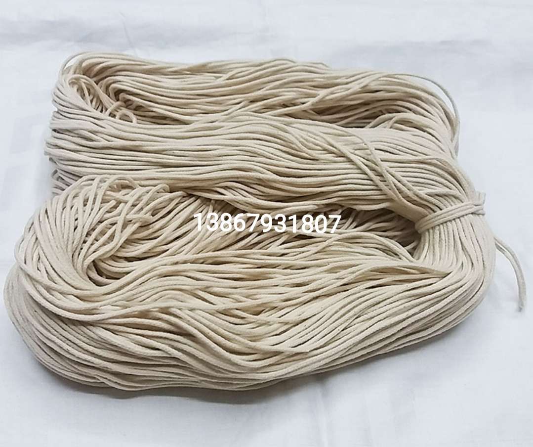 全棉本白棉绳商标吊牌绳服装安全抽绳细节图