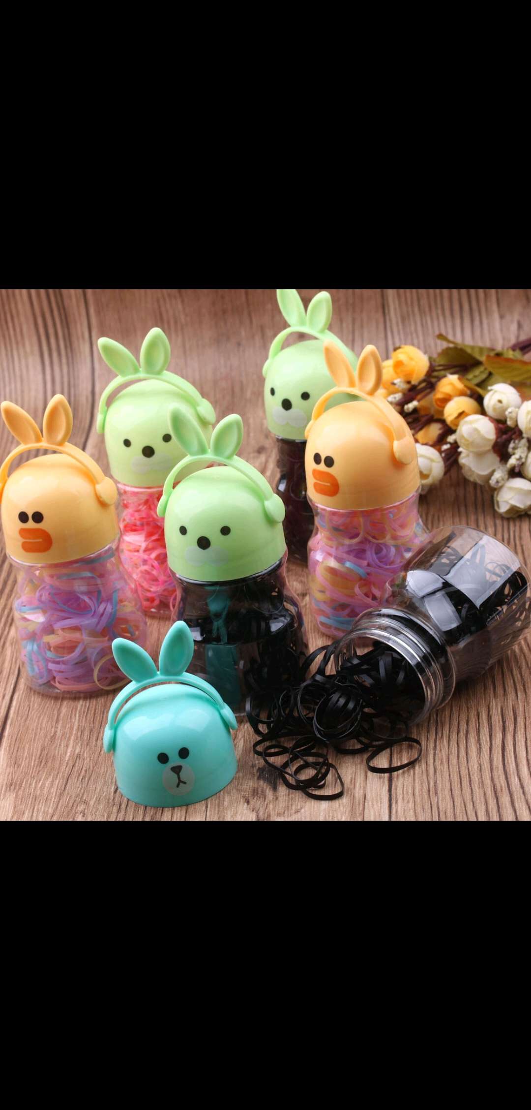Cute portable canned disposable rubber band hair tie, ins Korean version hair tie, colorful children's braided hair tie Specification image