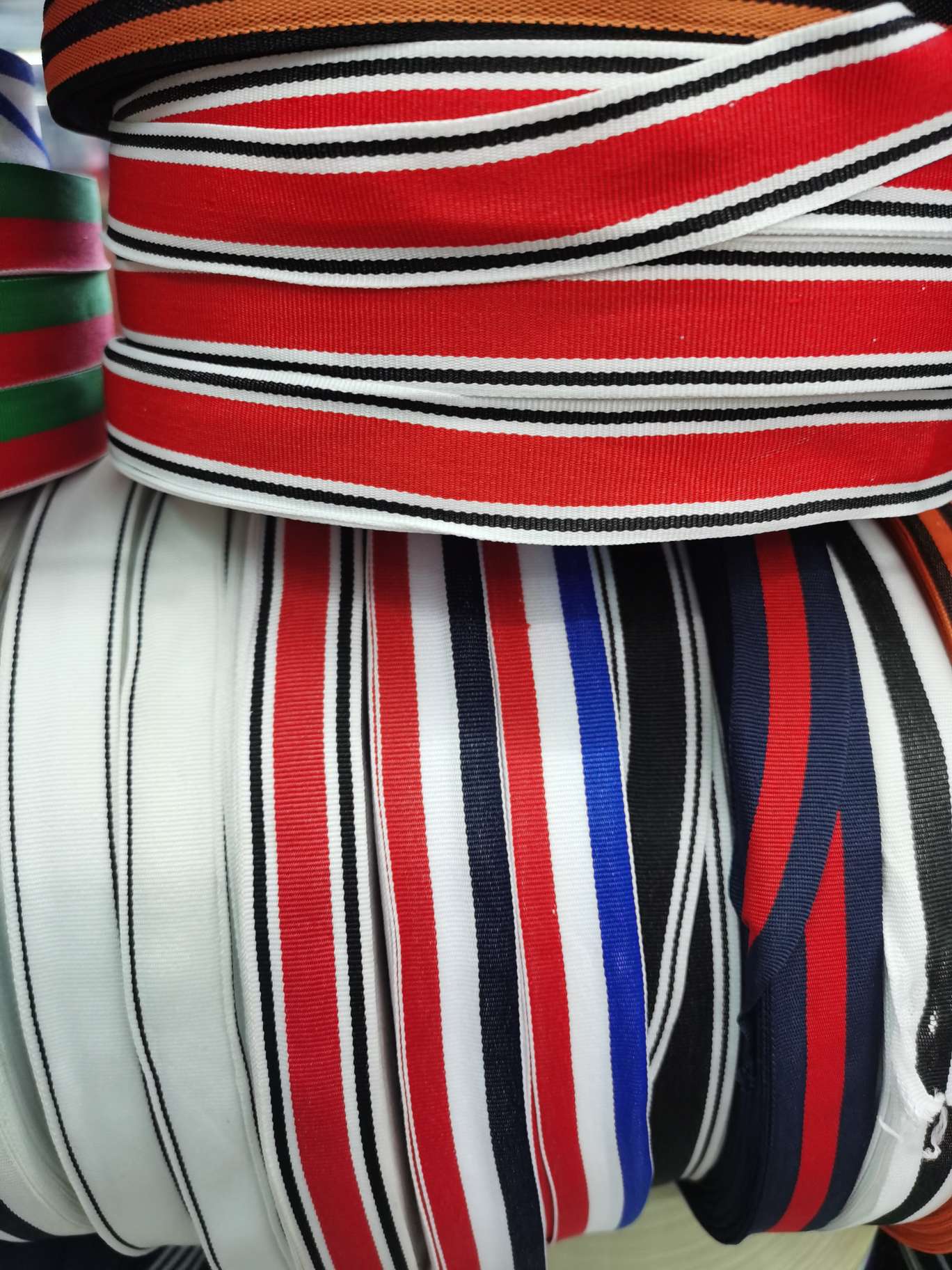 2.5 Striped Webbing Edge Red And White Garment Webbing
