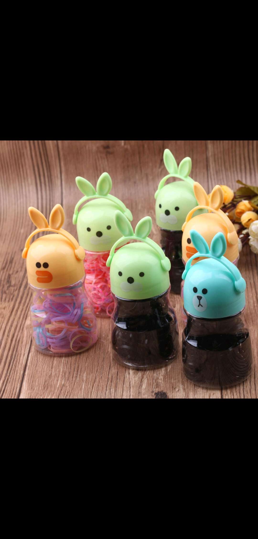 Cute portable canned disposable rubber band hair tie, ins Korean version hair tie, colorful children's braided hair tie Application Scenario