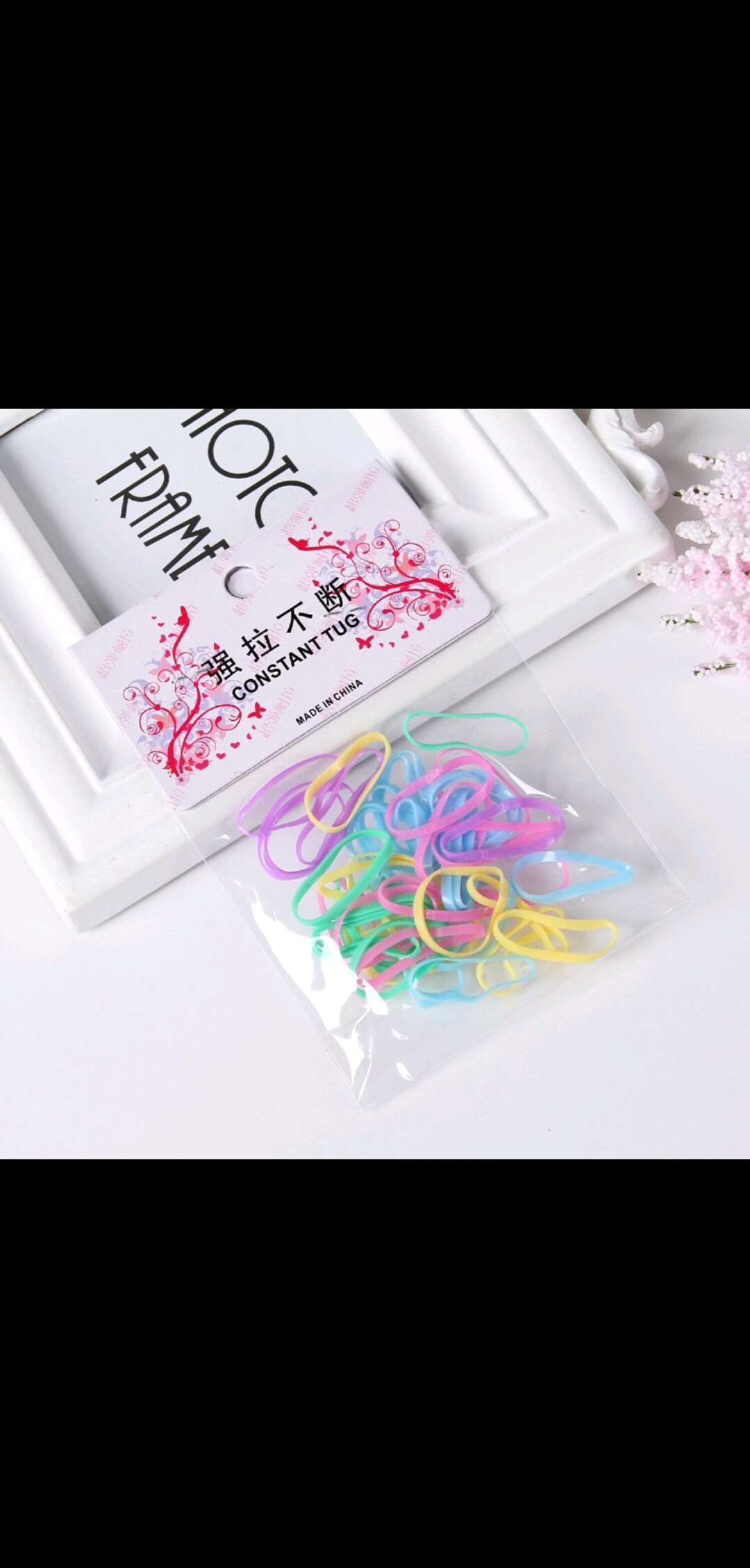 儿童发饰强拉不断皮筋一次性发圈袋装儿童皮筋2元店货源淘宝赠品白底实物图