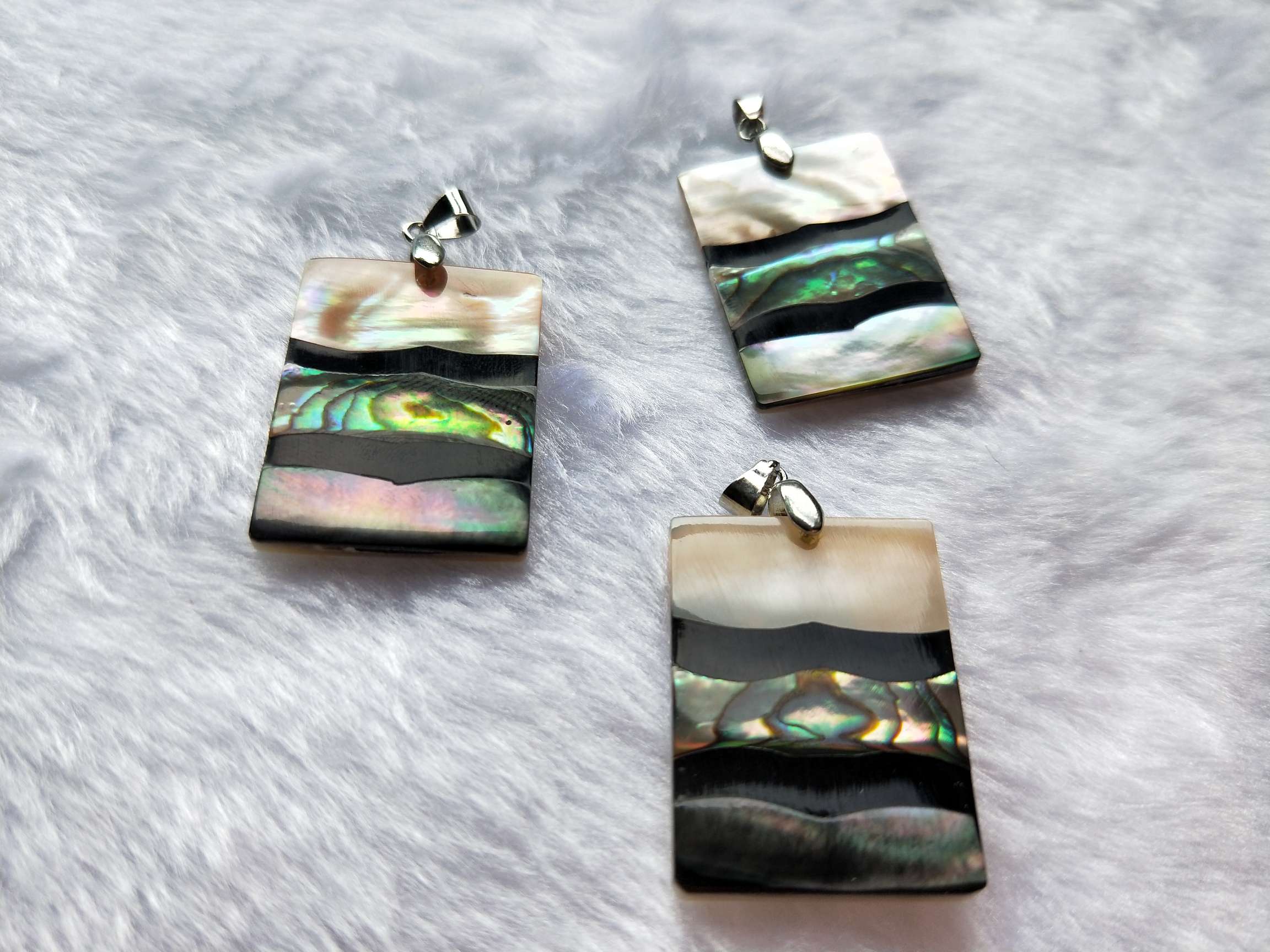 Abalone Shell Black Butterfly Shell Freshwater Shell Shell Necklace Pendant Rectangular Shell Jewelry Abalone Shell Jewelry Shell Pendant details Picture