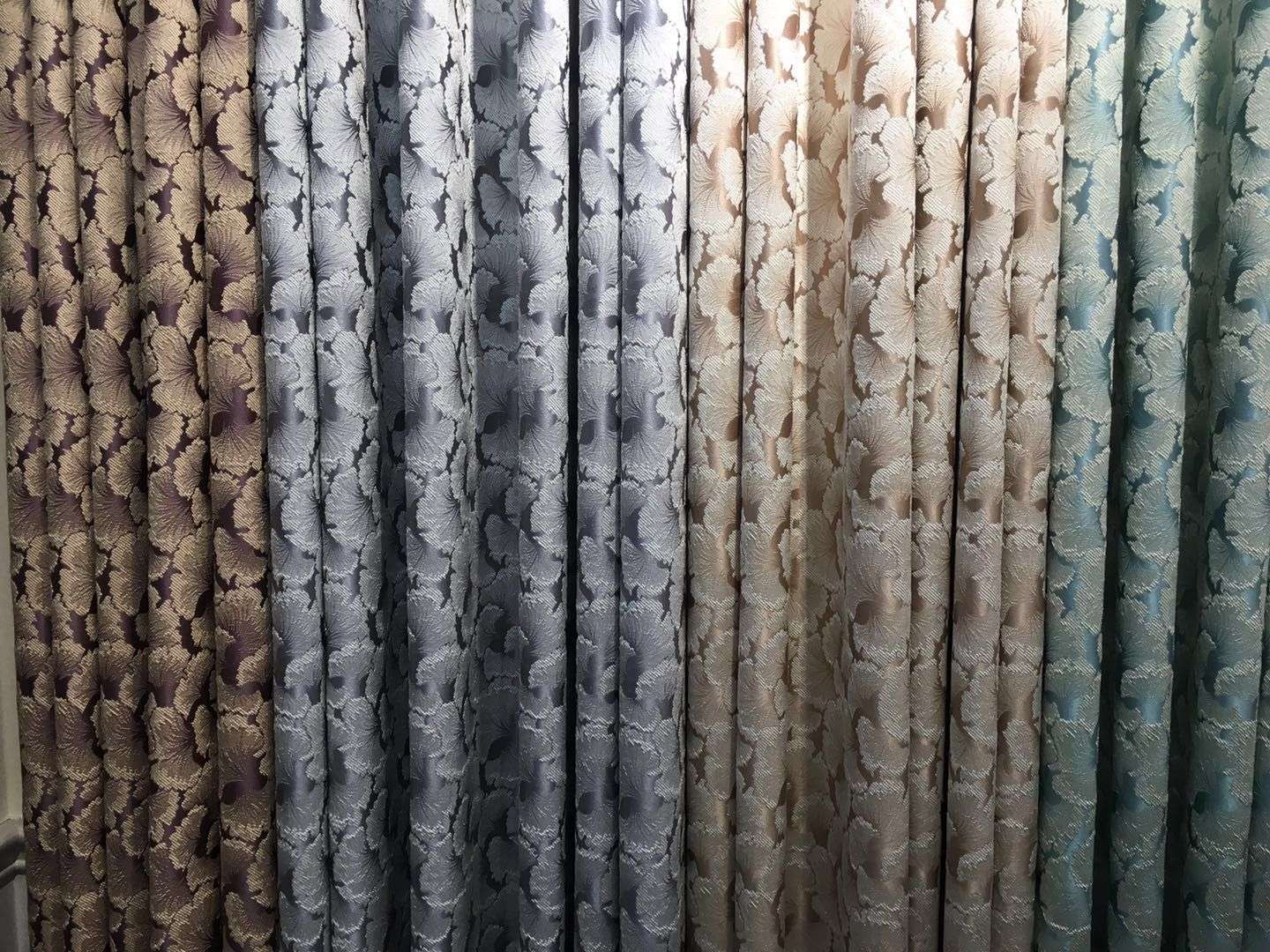 Gold silk jacquard curtain