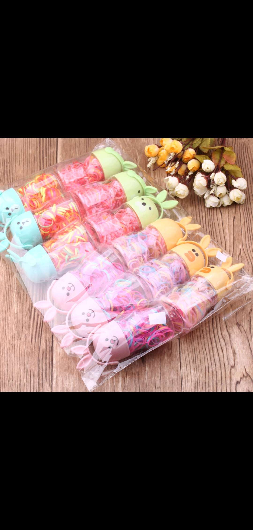 Cute portable canned disposable rubber band hair tie, ins Korean version hair tie, colorful children's braided hair tie Item Picture