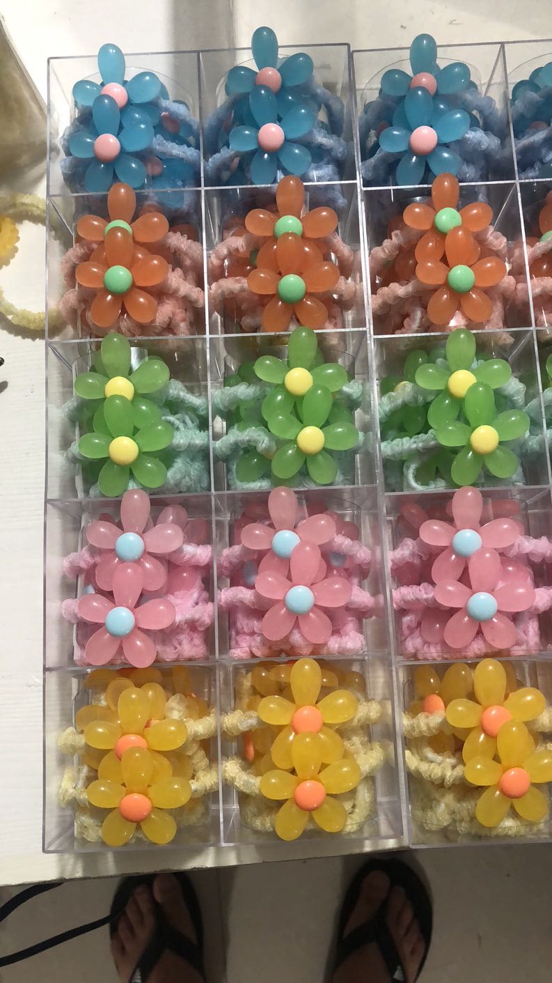 Korean version of fashionable girls' trend five-petal flower leather band