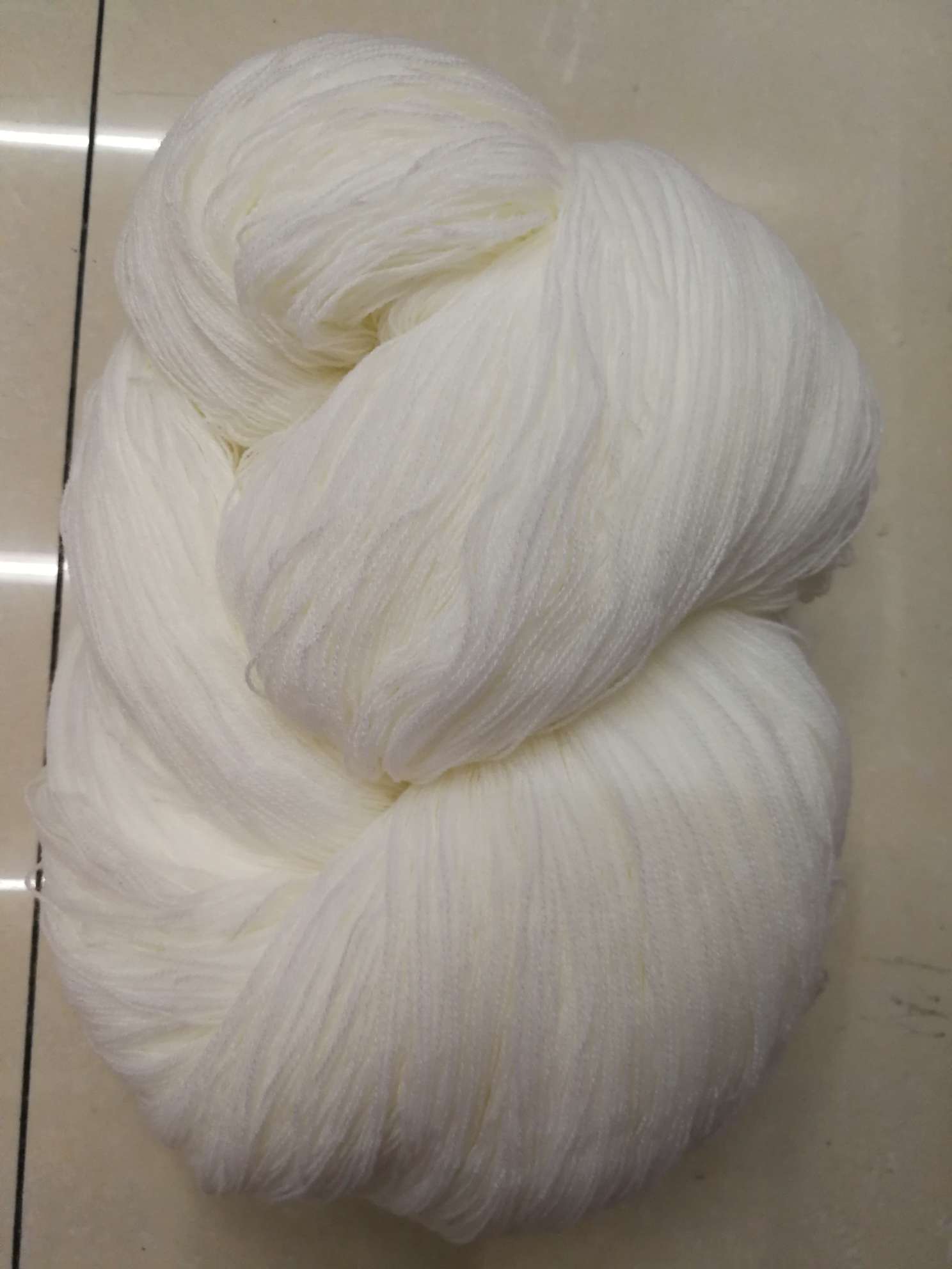 Acrylic yarn is soft white