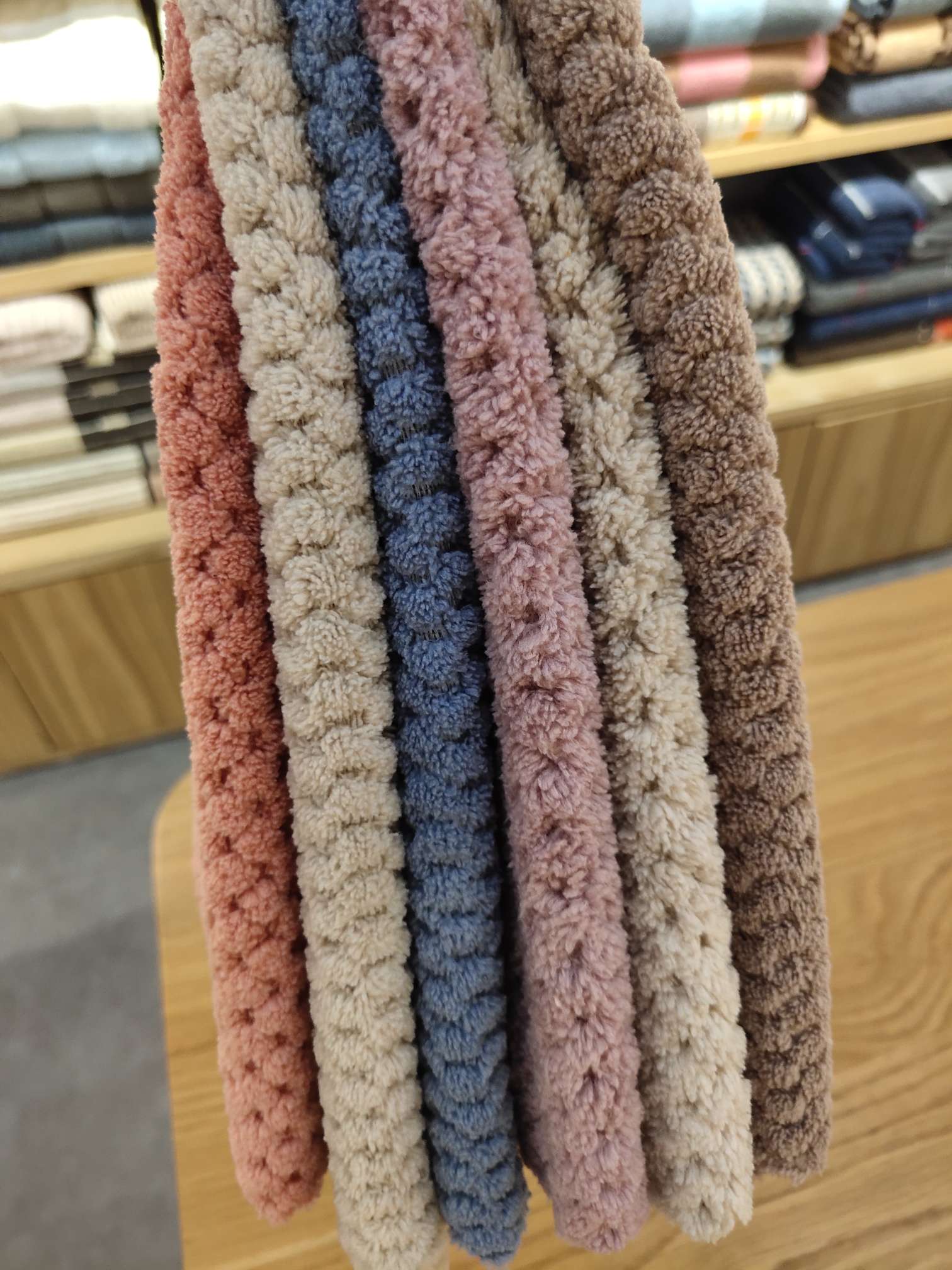 6 pieces of original color coral fleece square towels each Item Picture