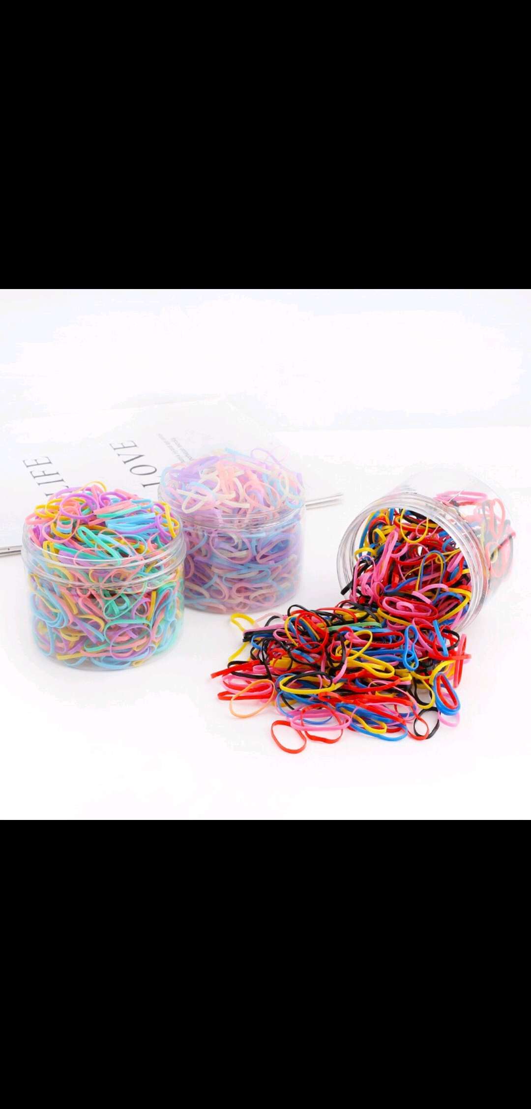520 colorful disposable rubber bands in a can of Korean version that won't hurt children's hair. Candies can't be pulled apart Specification image