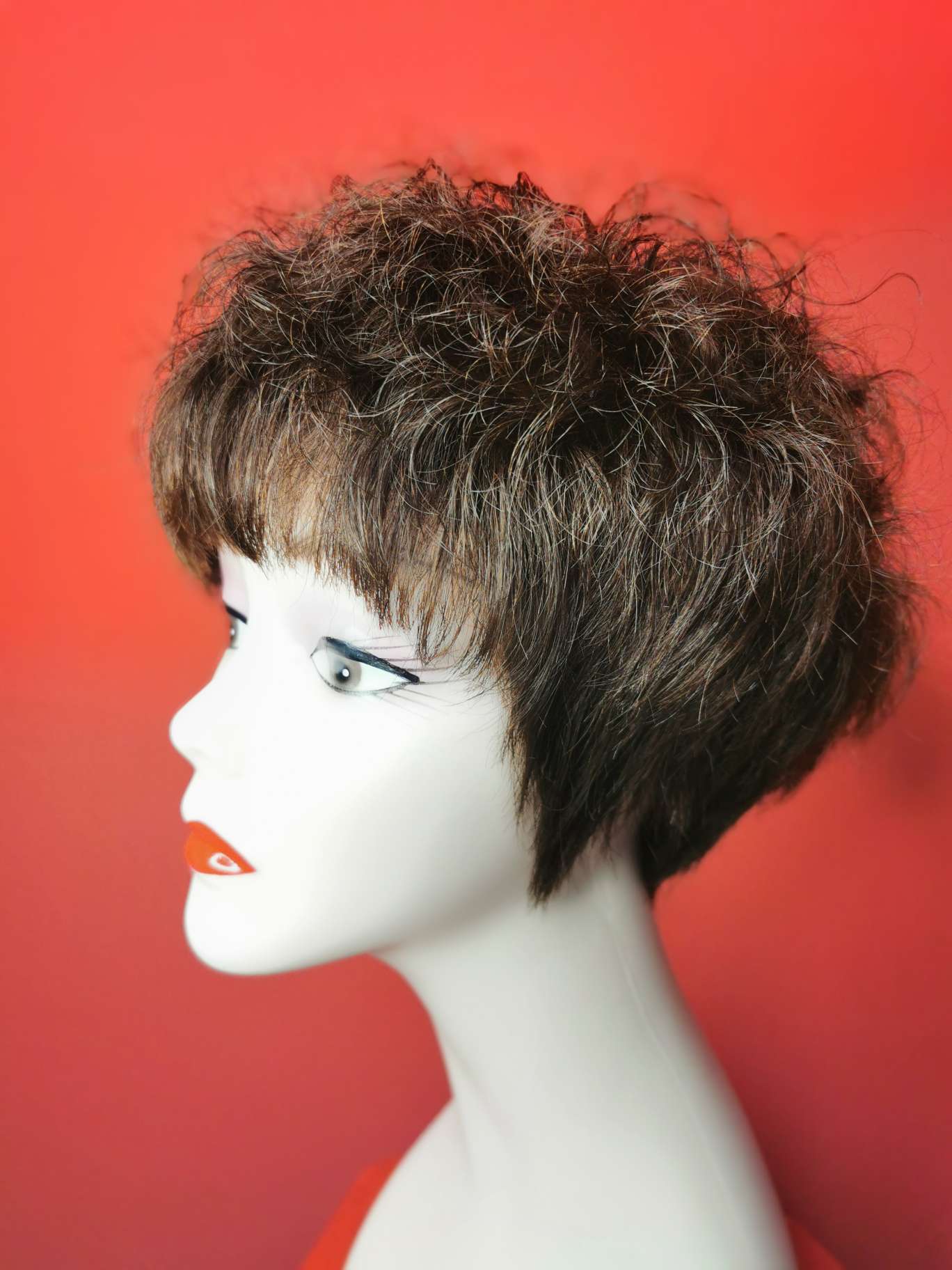 100% hand-woven real person hair cover, ladies and moms style Specification image