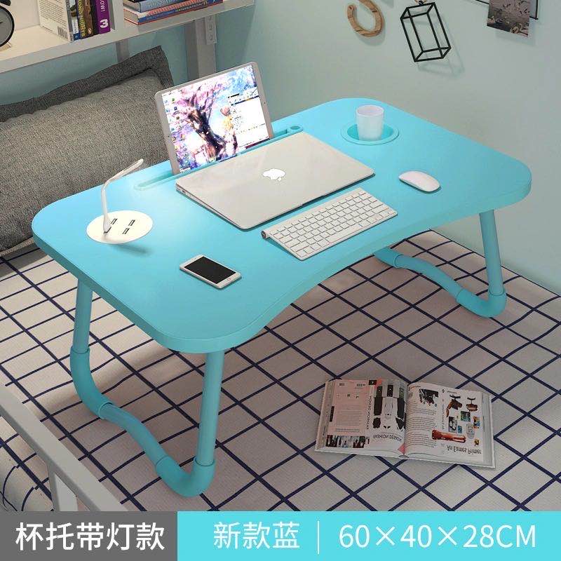 自产自销电脑桌床上可折叠充电带灯UBS小fw风扇懒人桌子寝室用学生书桌详情图4