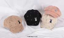 Korean version of Bugs Bunny embroidery autumn/winter day navy hat woman summer street beret duck tongue octagonal hat