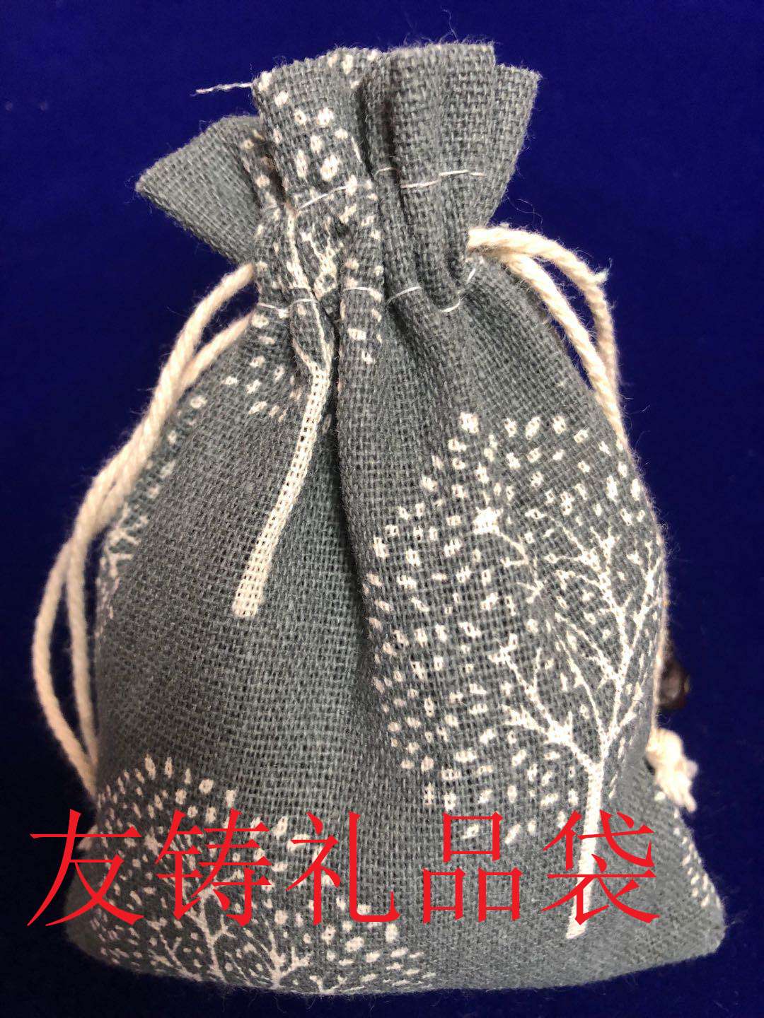10*14 cotton and linen fabric printed black tower gift bag, drawstring bag, mosquito repellent bag, dried flower bag Specification image