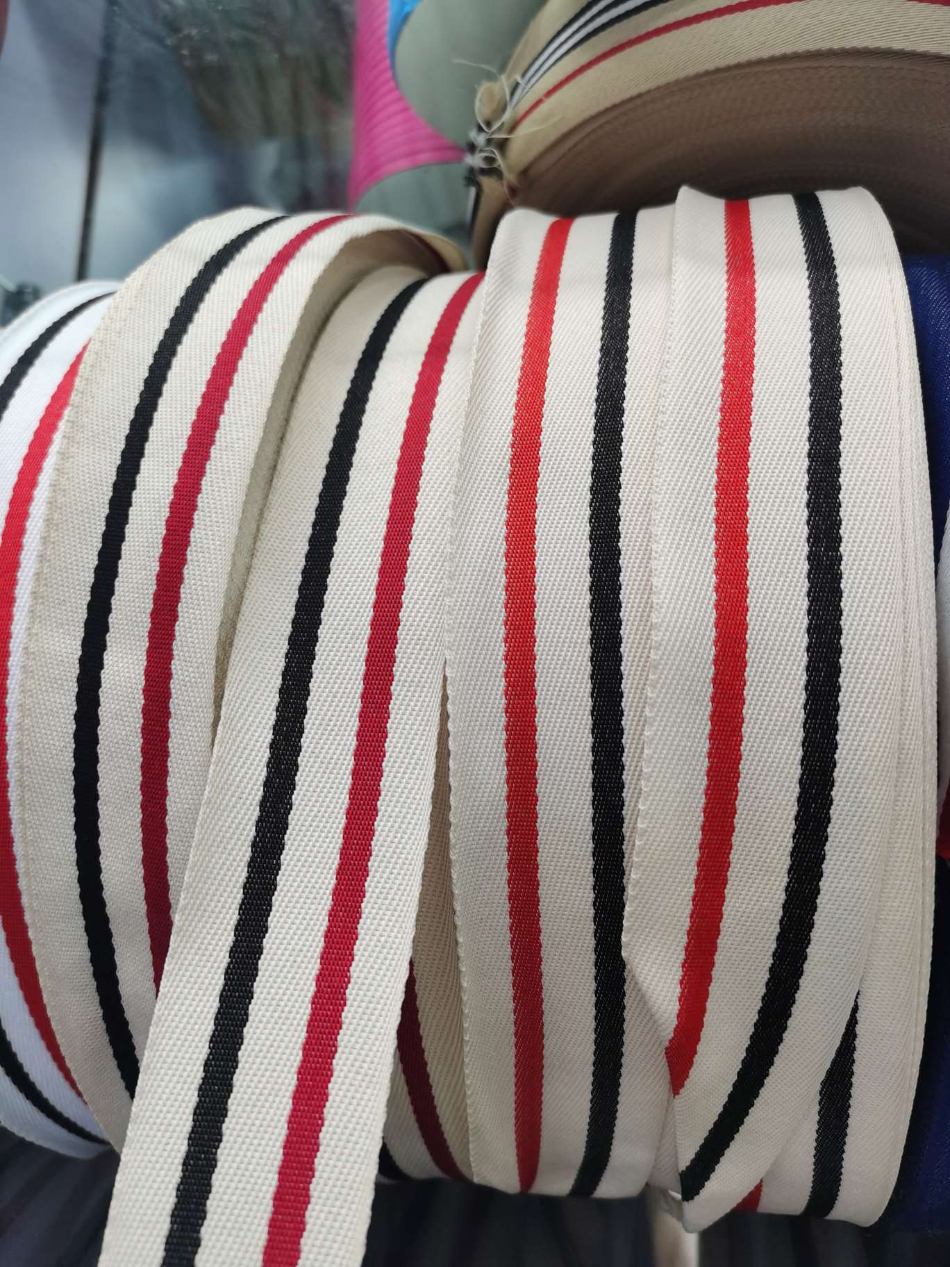 4 Cm Beige Striped Ribbon Dress With Ribbon