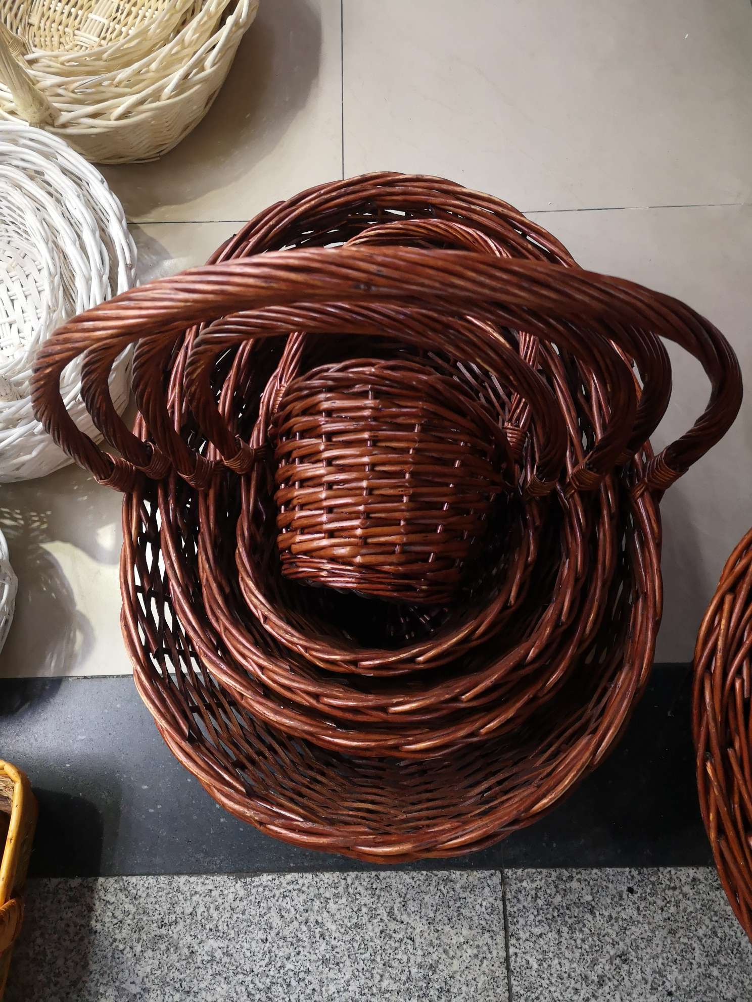 柳条制品工艺品五件套手提工艺花篮