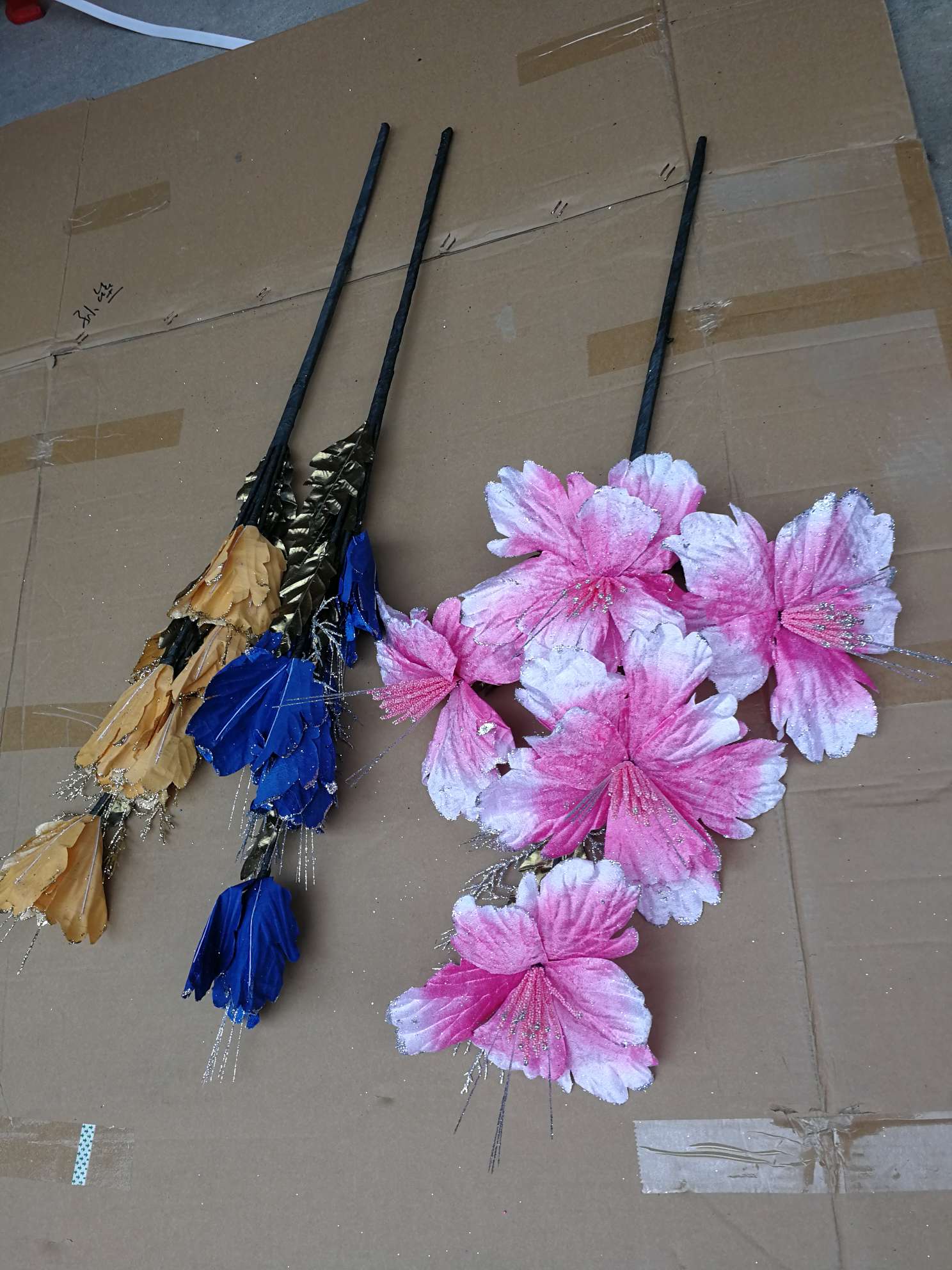 5 peony Christmas decorations gold powder flower rattan garland flower doors and Windows Christmas flower manufacturers wholesale thumbnail