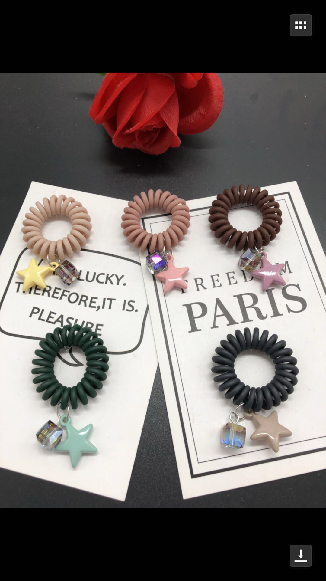 Korean version of fashionable girls' trend five-star telephone line rubber band