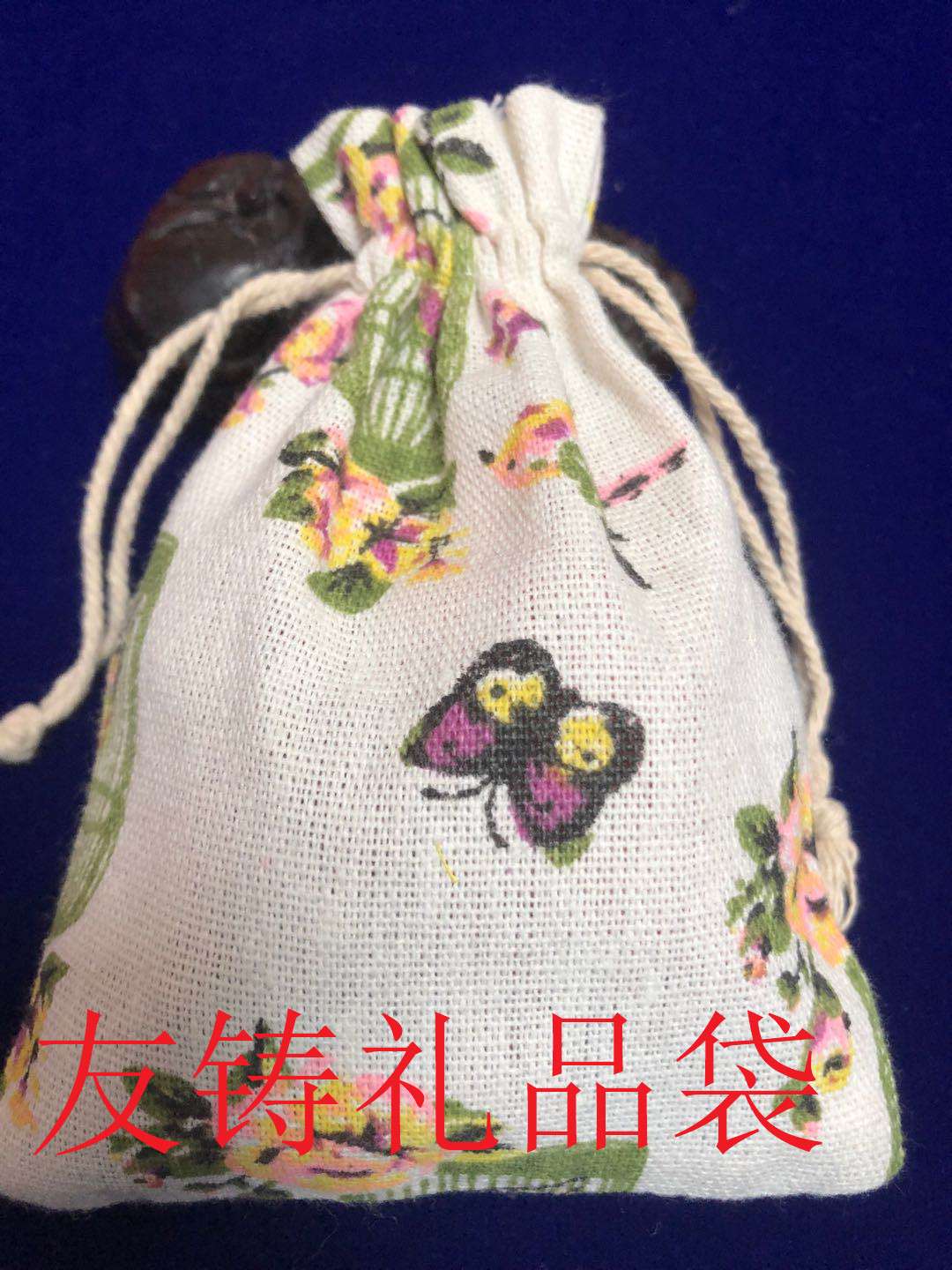 10*14 cotton and linen fabric printed birdcage gift bag, drawstring bag, mosquito repellent bag, dried flower bag, paper packaging bag, gift box, gift bag, gift kraft paper bag, wide bottom, wedding candy accessory bag, kraft paper bag