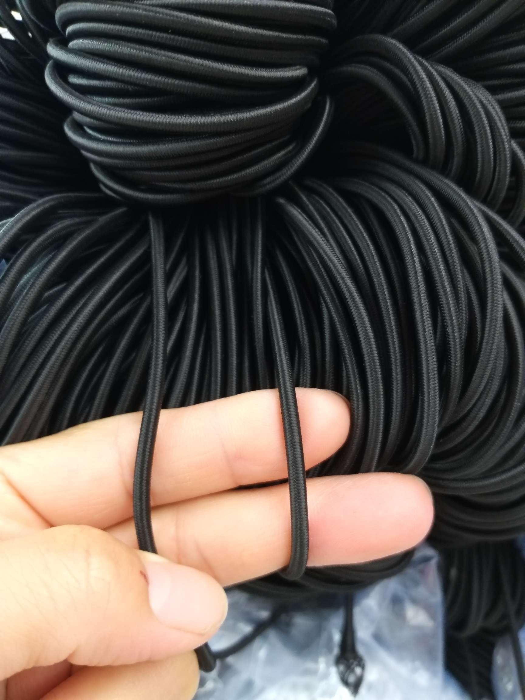 2-3mm进口如胶松紧弹力绳防风帽绳服装下摆配件材料箱包拉链头吊牌绳防水抽绳滑板车专用绳头扣饰品手工DIY口罩布拉弹力绳产品图