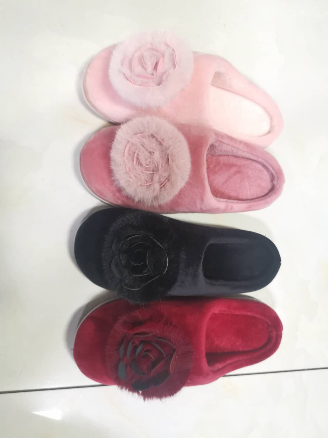 House bulb rose cotton slippers