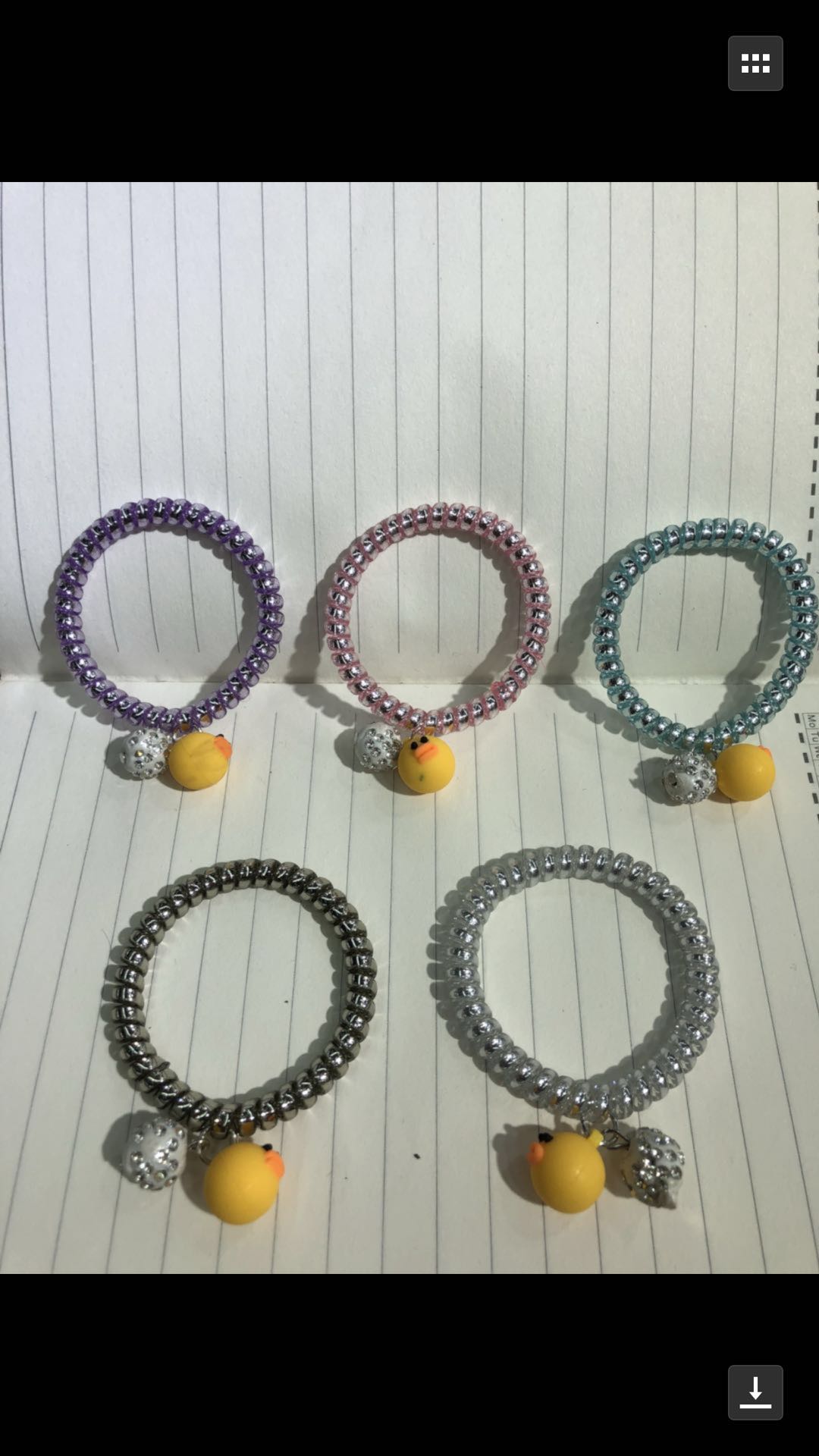 韩版时尚女生潮流小黄鸭电话线皮筋